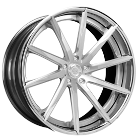22" Staggered Lexani Forged Wheels LZ-101 Brushed Silver Face with Chrome Lip Rims