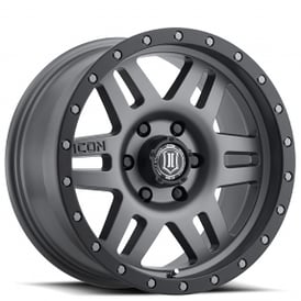 17" ICON Alloys Wheels Six Speed Titanium Off-Road Rims