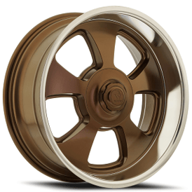 20" Resto Wheel Co R107 Malibu Satin Bronze Center with Diamond Cut Lip Rims 