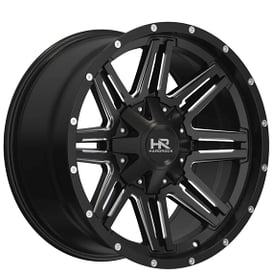 22" Hardrock Wheels H715 Warrior Gloss Black Milled Off-Road Rims