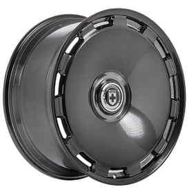 21" Staggered HRE Wheels L108M Polished Dark Clear Floating Cap Monoblock Forged Rims