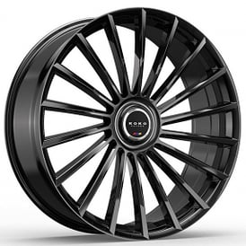 24" Koko Kuture Wheels URFA Gloss Black Flow Formed Floating Cap Rims