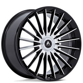 20" Staggered Asanti Wheels AB048 Viceroy Gloss Black with Machined Face Rims