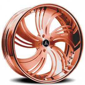 22" Artis Forged Wheels Avenue Brushed Rose Gold Face with Rose Gold over Chrome Lip Rims