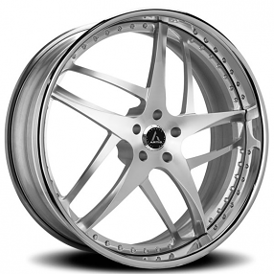 20" Staggered Artis Forged Wheels Bavaria Brushed Silver Face with Chrome Lip Rims