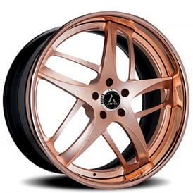 20" Artis Forged Wheels Bavaria Brushed Rose Gold with Rose Gold over Chrome Lip Rims