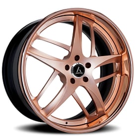 24" Artis Forged Wheels Bavaria Brushed Rose Gold with Rose Gold over Chrome Lip Rims