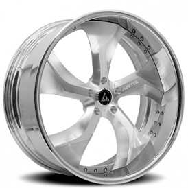 24" Artis Forged Wheels Bully Brushed Silver Face with Chrome Lip Rims
