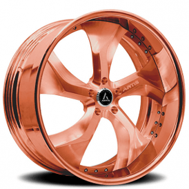 22" Artis Forged Wheels Bully Brushed Rose Gold Face with Rose Gold over Chrome Lip Rims