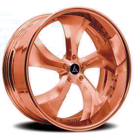 22" Staggered Artis Forged Wheels Bully Brushed Rose Gold Face with Rose Gold over Chrome Lip Rims