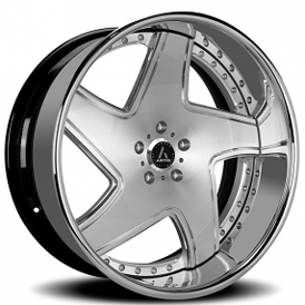19" Staggered Artis Forged Wheels Dawn Brushed Silver Face with Chrome Lip Rims
