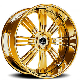 20" Artis Forged Wheels Grino Gold over Chrome Face and Lip Rims