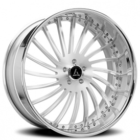21" Artis Forged Wheels International Brushed Silver Face with Chrome Lip Rims