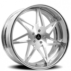 19" Staggered Artis Forged Wheels Nirvana Brushed Silver Face with Chrome Lip Rims