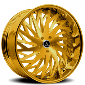 20" Artis Forged Wheels Northtown Brushed Gold Face with Gold over Chrome Lip Rims