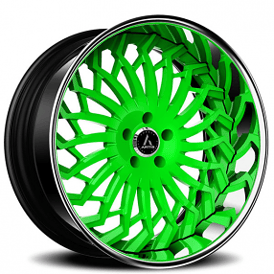 20" Staggered Artis Forged Wheels Spartacus Custom Color Matching Face with Chrome Lip Rims