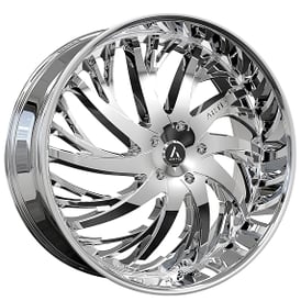 22" Staggered Artis Wheels Decatur Chrome Rims 