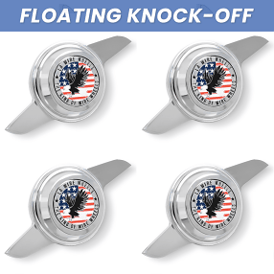 LA Wire Wheels 2-Bar Chrome Floating Knock-Off Set