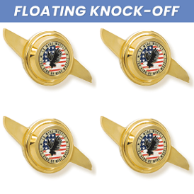 LA Wire Wheels 2-Bar Gold Floating Knock-Off Set