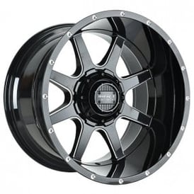 20" Impact Off-Road Wheels 804 Gloss Black with Milled Windows Rims
