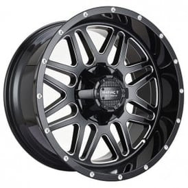 20" Impact Off-Road Wheels 806 Gloss Black with Milled Windows Rims