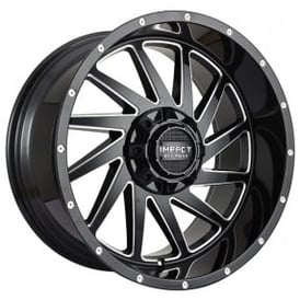 20" Impact Off-Road Wheels 811 Gloss Black with Milled Windows Rims