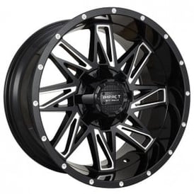 17" Impact Off-Road Wheels 814 Gloss Black with Milled Windows Rims