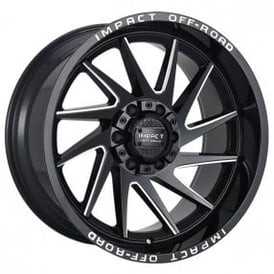 22" Impact Off-Road Wheels 824 Gloss Black with Milled Windows Rims
