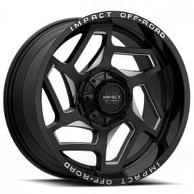 22" Impact Off-Road Wheels 826 Gloss Black with Milled Windows Rims