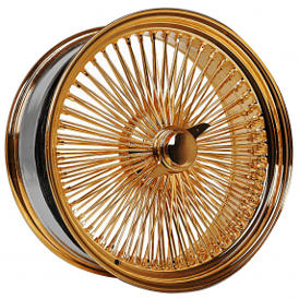 24x10" LA Wire Wheels Standard 204-Spoke Straight Lace American Gold Plating Rims