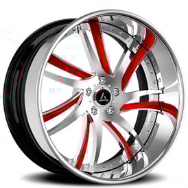 21" Staggered Artis Forged Wheels Profile Custom 2-Tone Face with Chrome Lip Rims