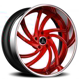 20" Staggered Artis Forged Wheels Twister Custom Color Face with Chrome Lip Rims