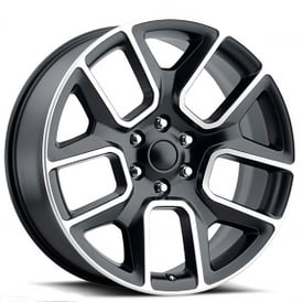 24" Dodge Ram 1500 Wheels FR 76 Satin Black Machined Face OEM Replica Rims 