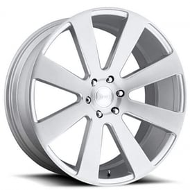 24" Dub Wheels 8 Ball S213 Brushed Silver Rims 
