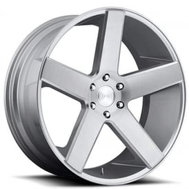 22" Dub Wheels Baller S218 Brushed Silver Rims 