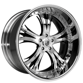 20" Staggered Lexani Forged Wheels LF-703 Chrome with Black Accents Rims