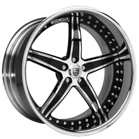 22" Staggered Lexani Forged Wheels LF-705 Chrome with Black Accents Rims