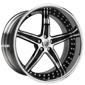 21" Staggered Lexani Forged Wheels LF-705 Chrome with Black Accents Rims