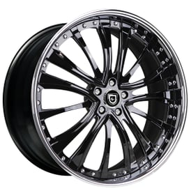 26" Lexani Forged Wheels LF-718 Gloss Black with Chrome Lip Rims