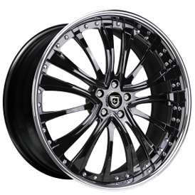 22" Lexani Forged Wheels LF-718 Gloss Black with Chrome Lip Rims