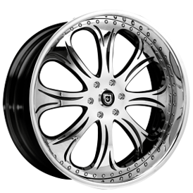 26" Lexani Forged Wheels LF-719 Chrome with Black Accents Rims