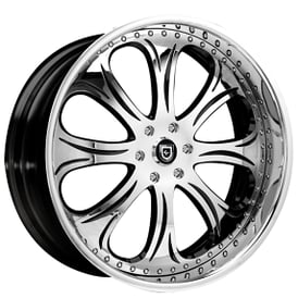 22" Lexani Forged Wheels LF-719 Chrome with Black Accents Rims