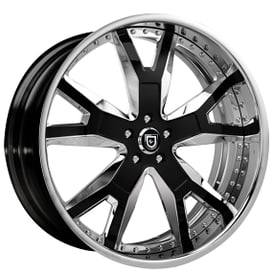 22" Lexani Forged Wheels LF-720 Chrome with Black Accents Rims