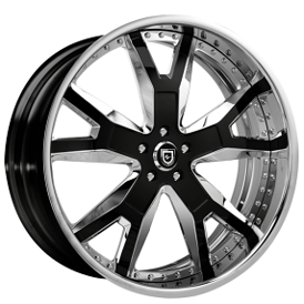 21" Staggered Lexani Forged Wheels LF-720 Chrome with Black Accents Rims