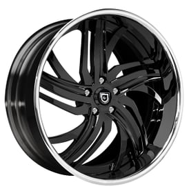 19/20" Staggered Lexani Forged Wheels LF-724 Black with Chrome Lip Rims
