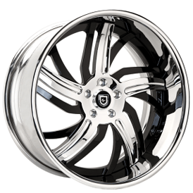 22" Lexani Forged Wheels LF-724 Chrome with Black Accents Rims