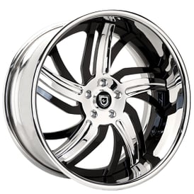 24" Lexani Forged Wheels LF-724 Chrome with Black Accents Rims