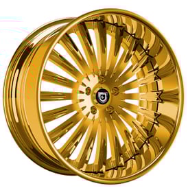 22" Lexani Forged Wheels LF-734 Camus Gold over Chrome Rims
