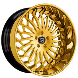 24" Lexani Forged Wheels LF-743 Spartacus Gold over Chrome Rims