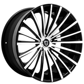 21" Lexani Forged Wheels LZ-722 Gloss Black with White Face Rims